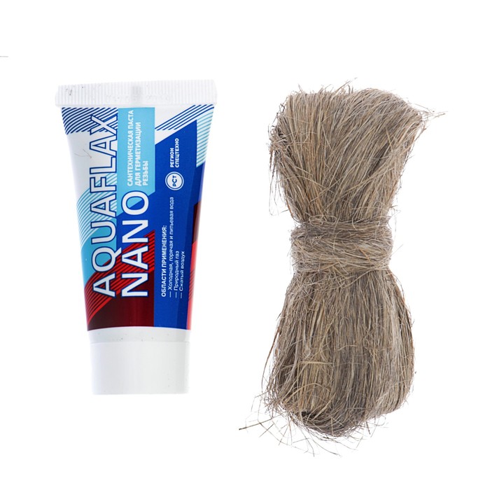 Комплект Уплотнительная паста 30г AQUAFLAX nano + лен 15 г