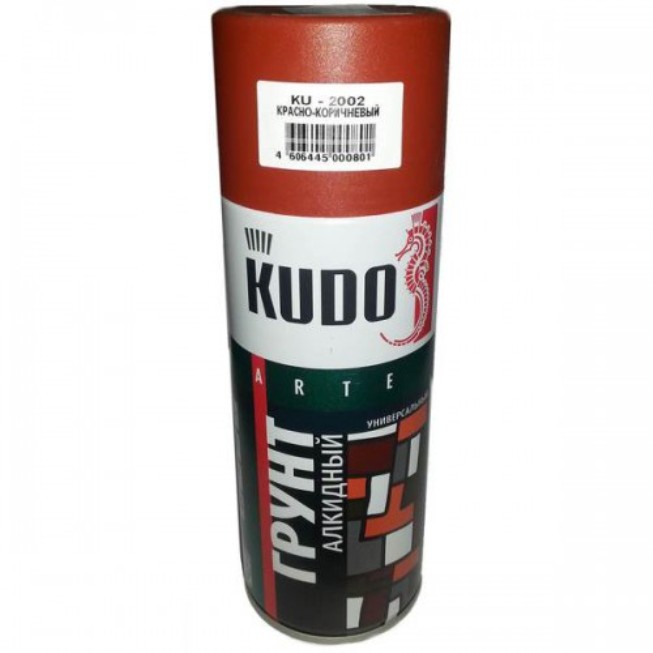 Грунт алкидный красно-коричневый KUDO KU-2002 универс. 520мл