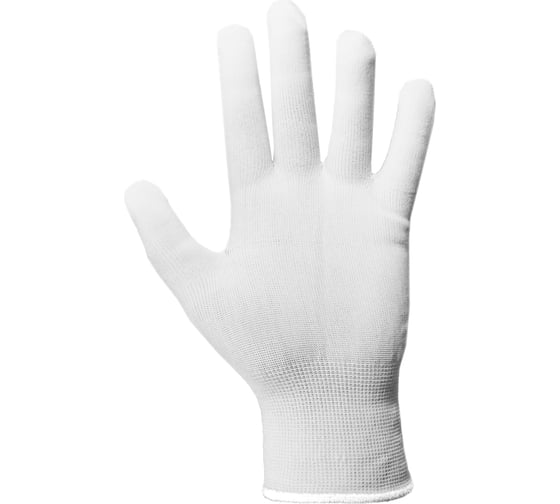 Перчатки нейлоновые NP1001- 8 М белые без рокрытия Gward 