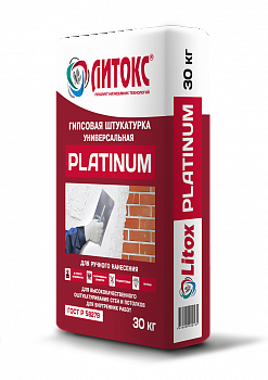 Штукатурка гипсовая универс. PLATINUM, 30кг.Литокс(50 шт/подд) Штукатурка гипсовая универс. PLATINUM, 30кг.Литокс(50 шт/подд)