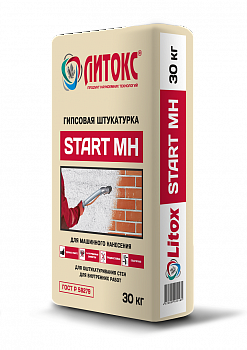 Штукатурка гипсовая маш. нанес. START-МН, 30кг.Литокс (50 шт/подд) Штукатурка гипсовая маш. нанес. START-МН, 30кг.Литокс (50 шт/подд)